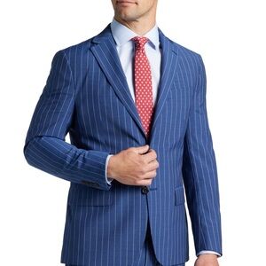 Ralph Laurent Men's Blue Pinstripe Suit 42S